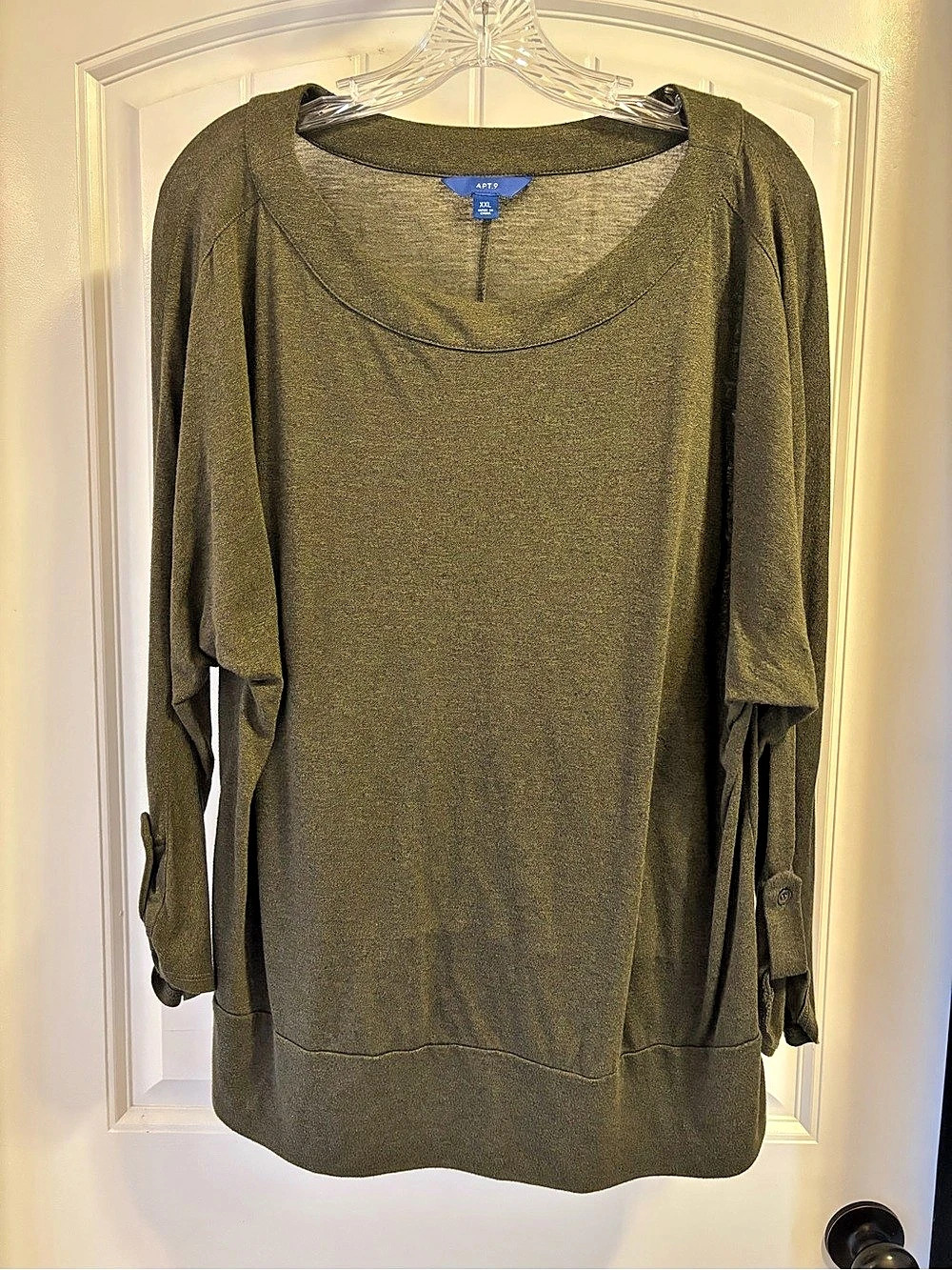 APT.9 Olive Long Sleeve Tunic XL Like New